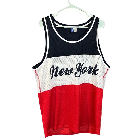 Divided H&M New York Jersey Mens Size Large Red White Black New York - Picture 6 of 6